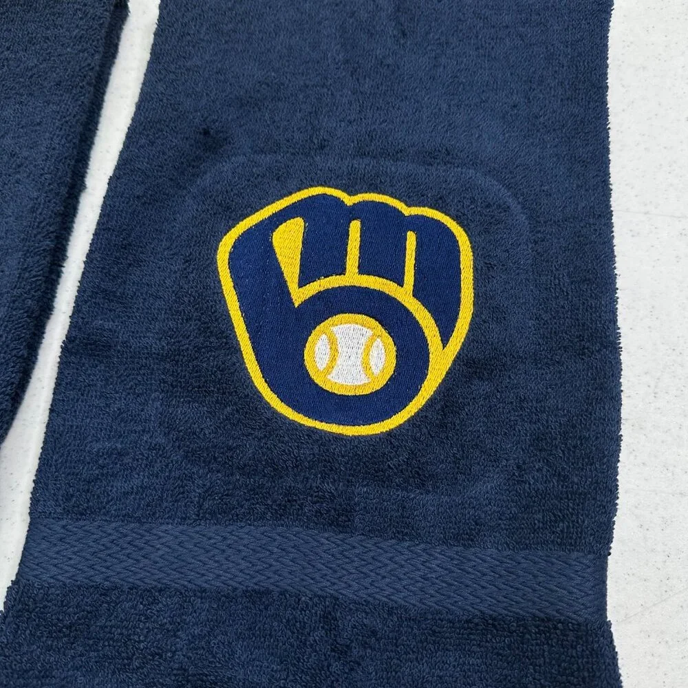 Milwaukee Brewers Towels Embroidered Hand Towel Set Bathroom Sports Baseball
